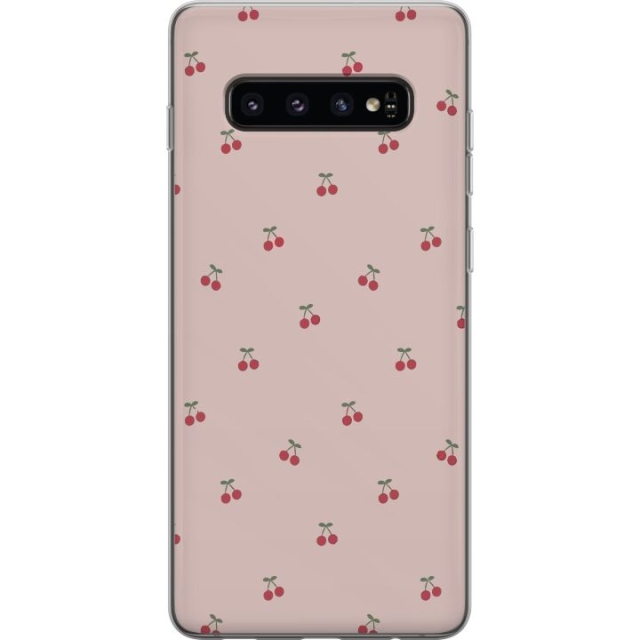 Mobildeksel til Samsung Galaxy S10 med Kirsebær motiv