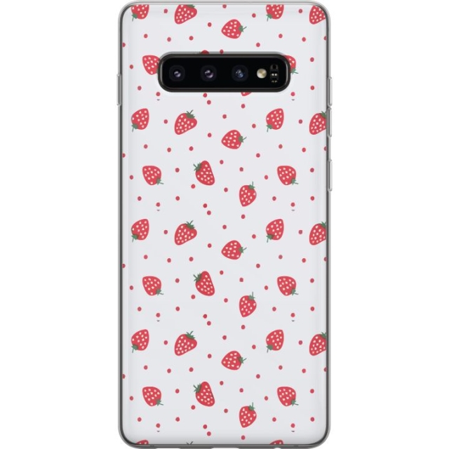 Mobildeksel til Samsung Galaxy S10 med Jordbær motiv