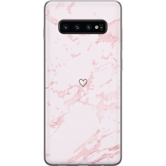 Mobildeksel til Samsung Galaxy S10 med Rosa Hjerte motiv