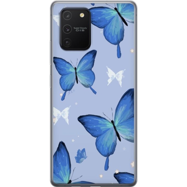 Mobildeksel til Samsung Galaxy S10 Lite med Blå sommerfugler motiv