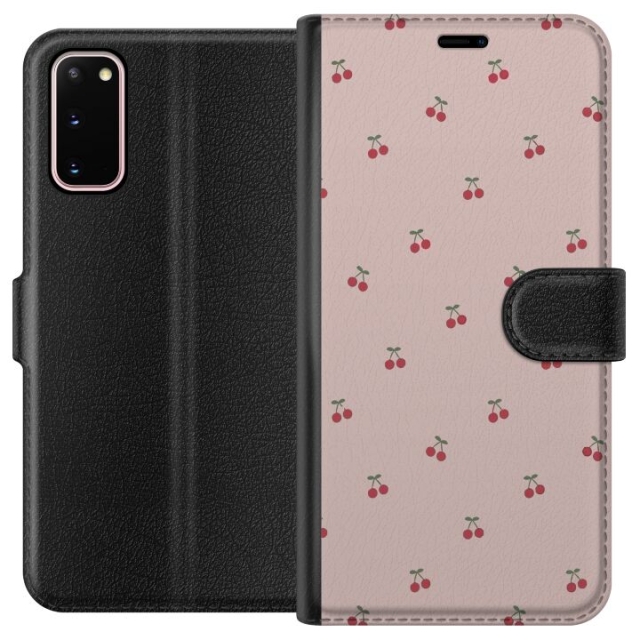 Lommeboketui til Samsung Galaxy S20 med Kirsebær motiv