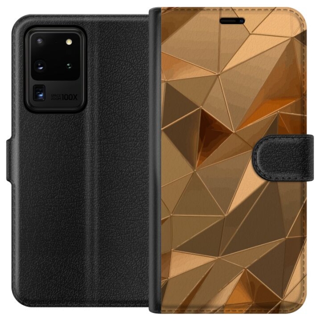 Lommeboketui til Samsung Galaxy S20 Ultra med 3D Gull motiv