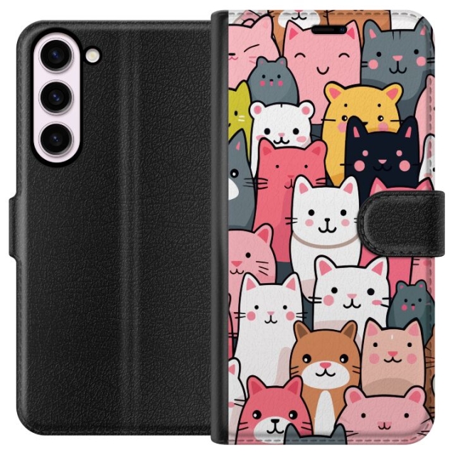Lommeboketui til Samsung Galaxy S23+ med Kattmønster motiv