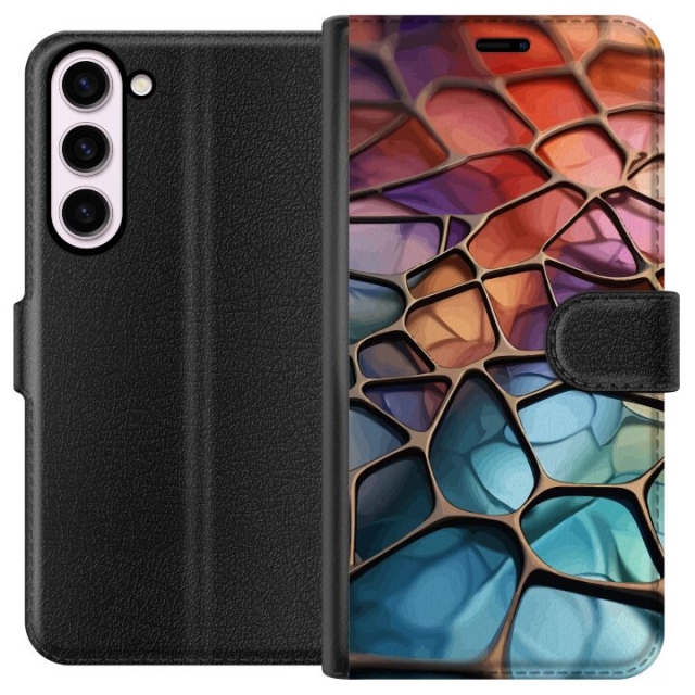Lommeboketui til Samsung Galaxy S23+ med Metalliskt mønster motiv