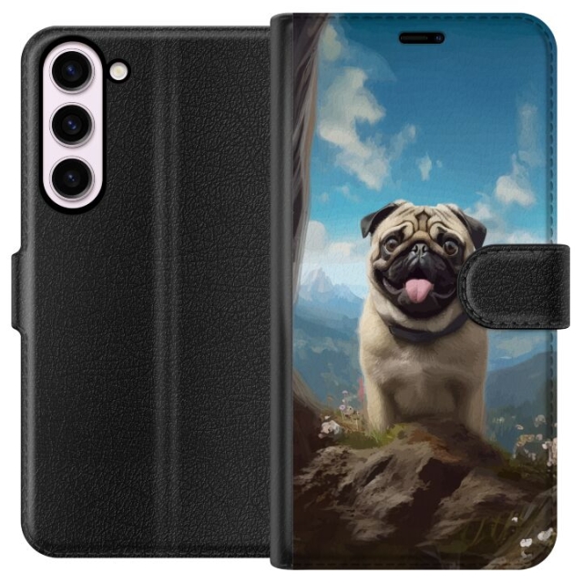 Lommeboketui til Samsung Galaxy S23+ med Glad Hund motiv