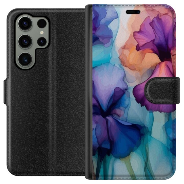 Lommeboketui til Samsung Galaxy S23 Ultra med Magiske blomster motiv