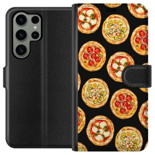 Lommeboketui til Samsung Galaxy S23 Ultra med Pizza motiv