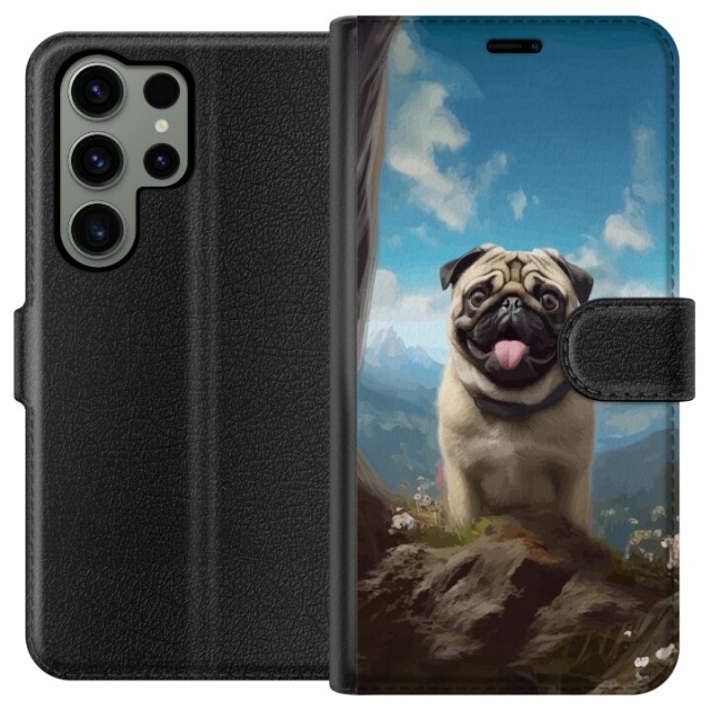 Lommeboketui til Samsung Galaxy S23 Ultra med Glad Hund motiv