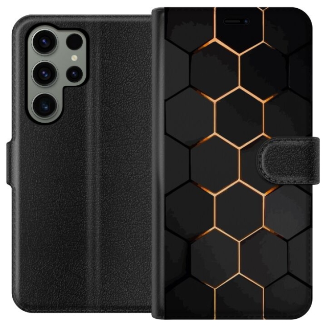 Lommeboketui til Samsung Galaxy S23 Ultra med Luksuriøst Mønster motiv