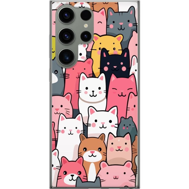 Mobildeksel til Samsung Galaxy S23 Ultra med Kattmønster motiv