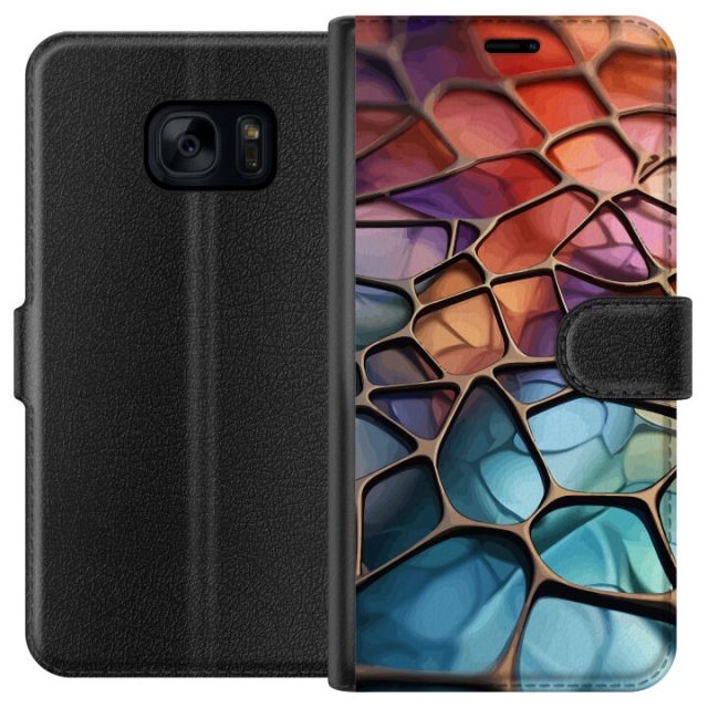 Lommeboketui til Samsung Galaxy S7 med Metalliskt mønster motiv