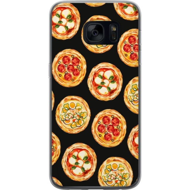 Mobildeksel til Samsung Galaxy S7 med Pizza motiv