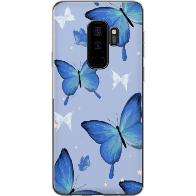 Mobildeksel til Samsung Galaxy S9+ med Blå sommerfugler motiv