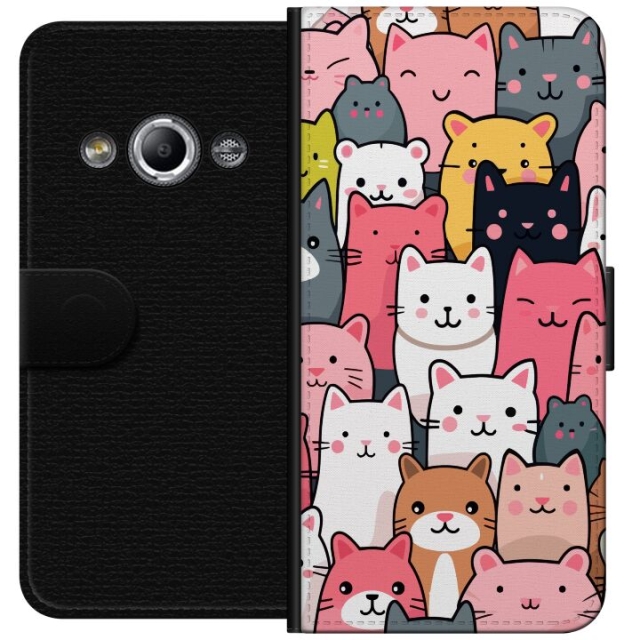 Lommeboketui til Samsung Galaxy Xcover 3 med Kattmønster motiv
