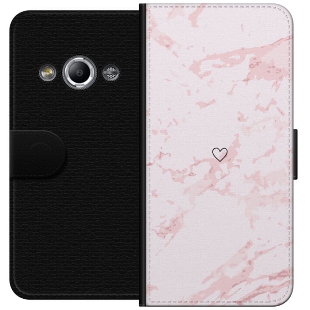 Lommeboketui til Samsung Galaxy Xcover 3 med Rosa Hjerte motiv