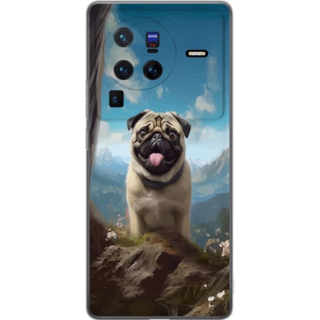 Mobildeksel til vivo X80 Pro med Glad Hund motiv