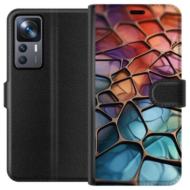 Lommeboketui til Xiaomi 12T med Metalliskt mønster motiv