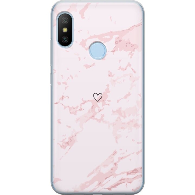 Mobildeksel til Xiaomi Mi A2 Lite med Rosa Hjerte motiv