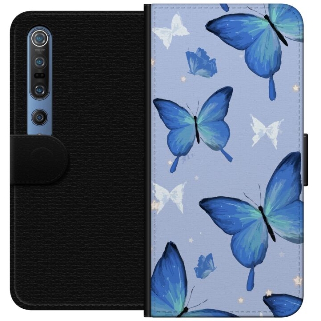Lommeboketui til Xiaomi Mi 10 Pro 5G med Blå sommerfugler motiv