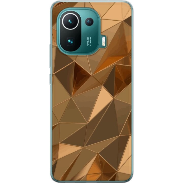 Mobildeksel til Xiaomi Mi 11 Pro med 3D Gull motiv
