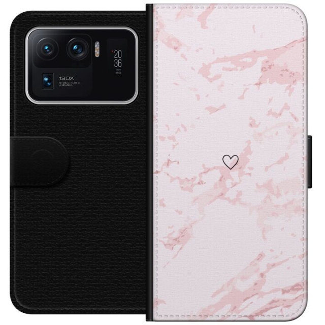 Lommeboketui til Xiaomi Mi 11 Ultra med Rosa Hjerte motiv