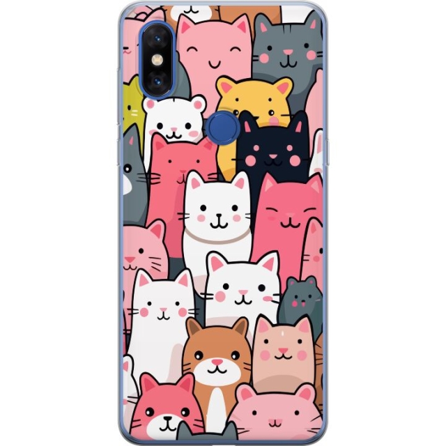 Mobildeksel til Xiaomi Mi Mix 3 med Kattmønster motiv