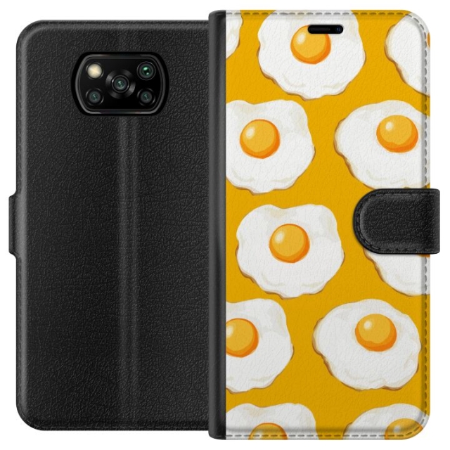 Lommeboketui til Xiaomi Poco X3 NFC med Stekt egg motiv