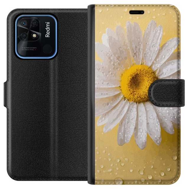 Lommeboketui til Xiaomi Redmi 10C med Porselensblomst motiv