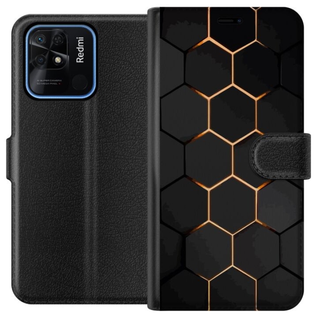 Lommeboketui til Xiaomi Redmi 10C med Luksuriøst Mønster motiv