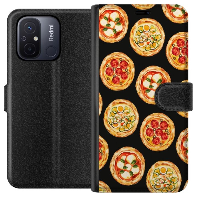 Lommeboketui til Xiaomi Redmi 12C med Pizza motiv