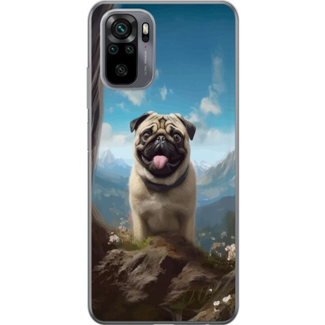 Mobildeksel til Xiaomi Redmi Note 10 med Glad Hund motiv