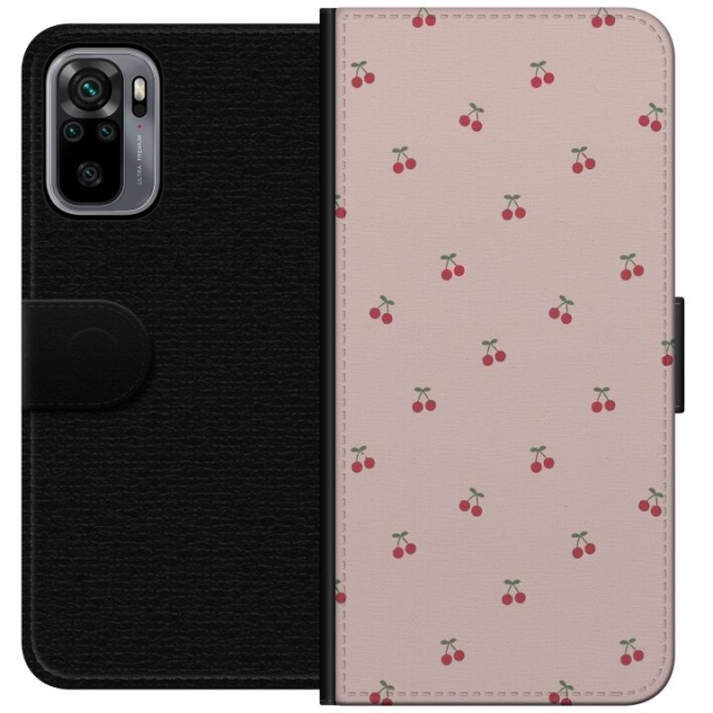 Lommeboketui til Xiaomi Redmi Note 10S med Kirsebær motiv