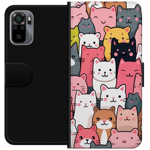 Lommeboketui til Xiaomi Redmi Note 10S med Kattmønster motiv