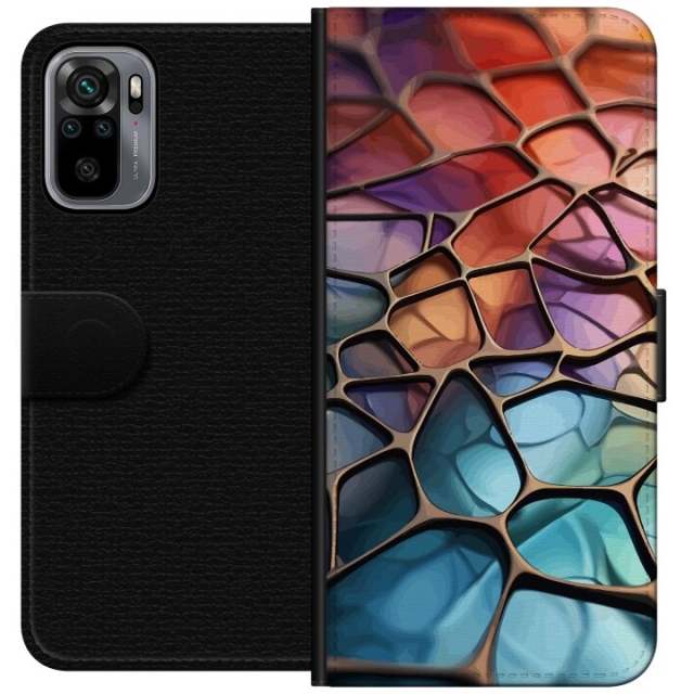 Lommeboketui til Xiaomi Redmi Note 10S med Metalliskt mønster motiv