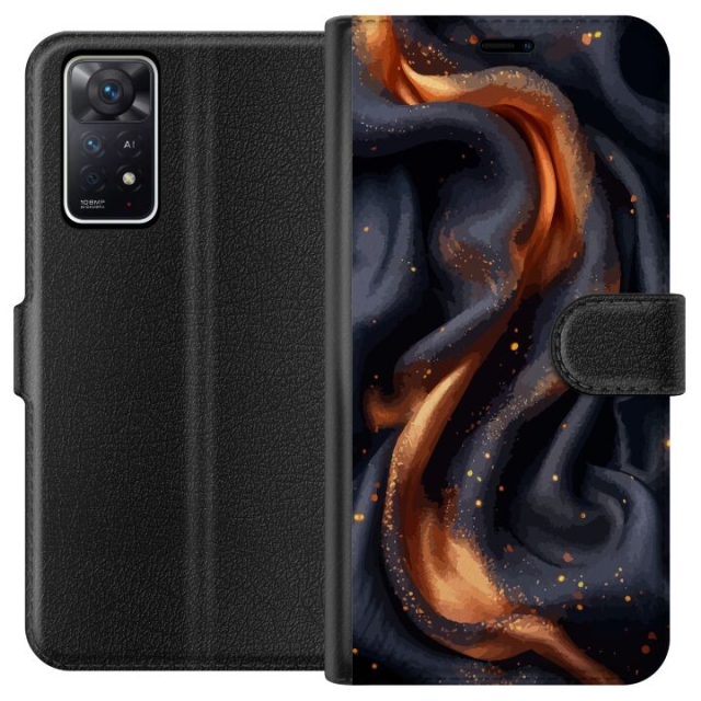 Lommeboketui til Xiaomi Redmi Note 11 Pro 5G med Brennende silke motiv