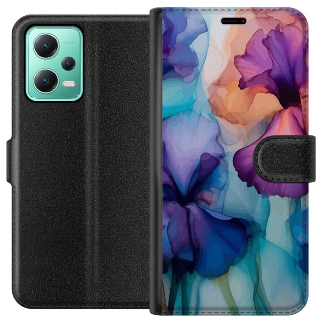 Lommeboketui til Xiaomi Redmi Note 12 med Magiske blomster motiv