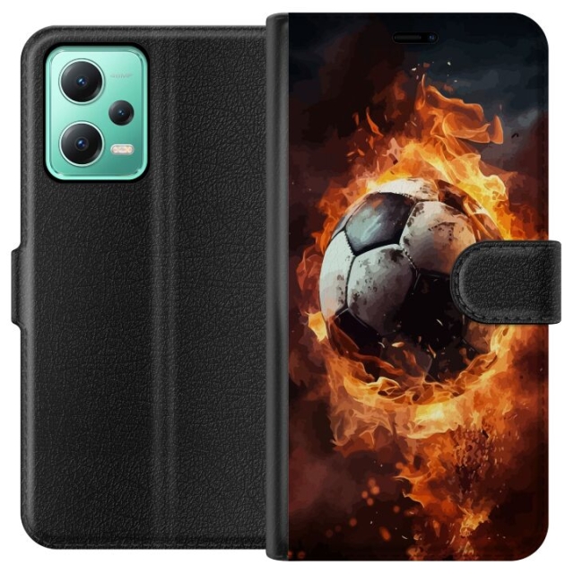 Lommeboketui til Xiaomi Redmi Note 12 med Fotball motiv
