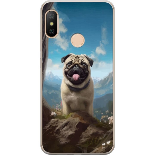 Mobildeksel til Xiaomi Redmi 6 Pro med Glad Hund motiv
