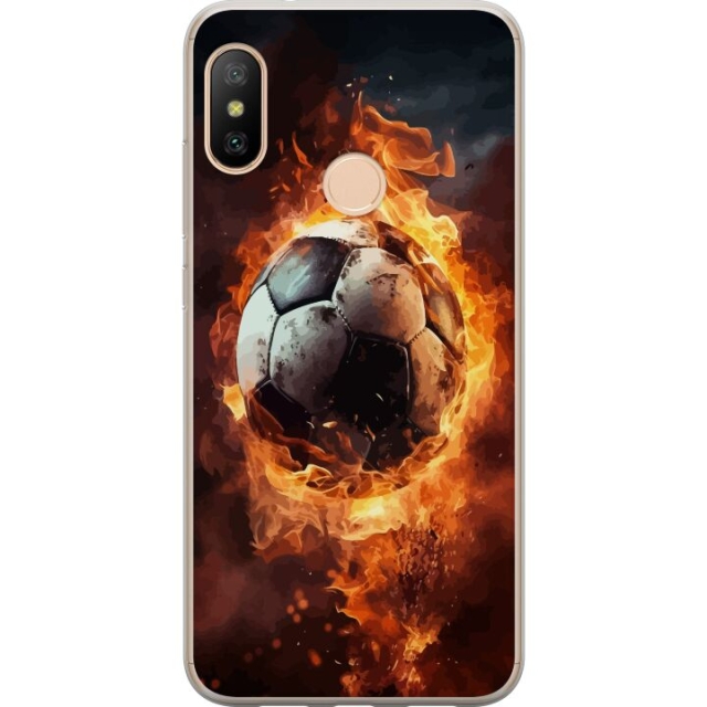 Mobildeksel til Xiaomi Redmi 6 Pro med Fotball motiv