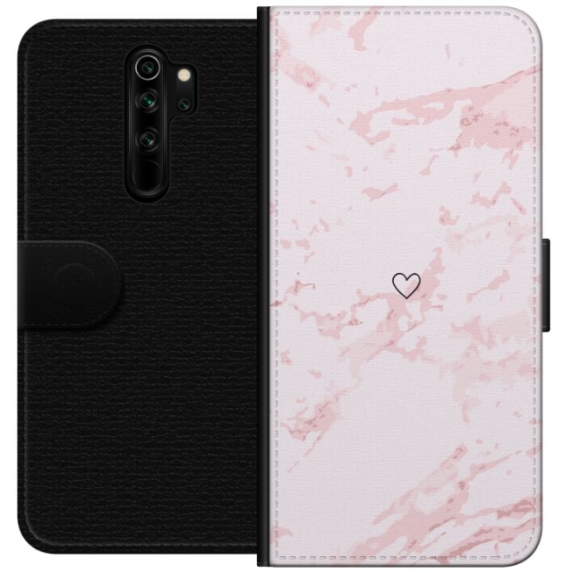 Lommeboketui til Xiaomi Redmi Note 8 Pro  med Rosa Hjerte motiv