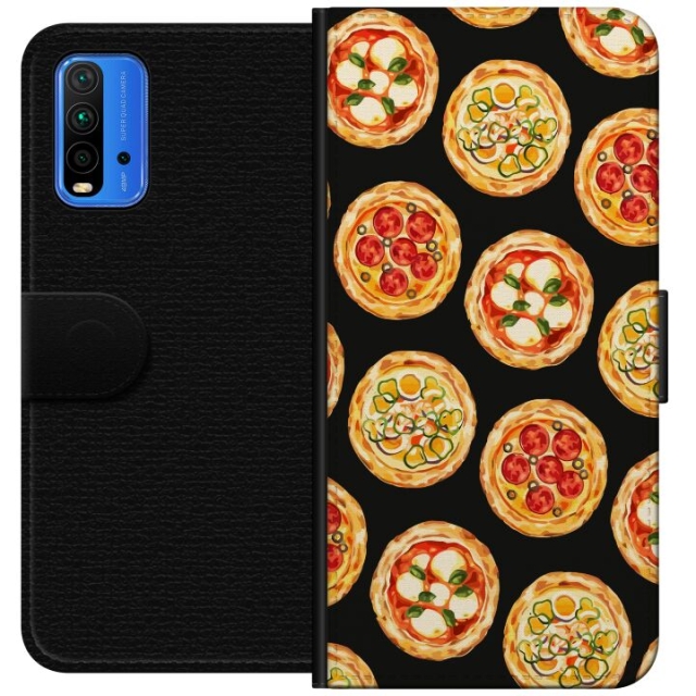 Lommeboketui til Xiaomi Redmi Note 9 4G med Pizza motiv