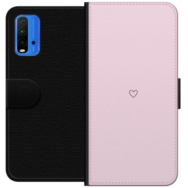 Lommeboketui til Xiaomi Redmi Note 9 4G med Hjerte motiv