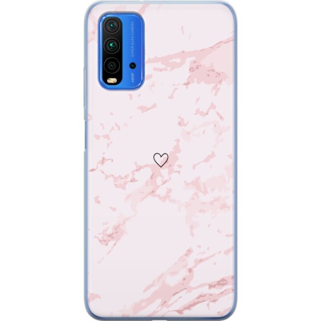 Mobildeksel til Xiaomi Redmi Note 9 4G med Rosa Hjerte motiv