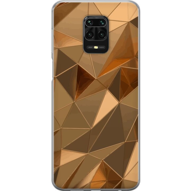 Mobildeksel til Xiaomi Redmi Note 9S med 3D Gull motiv