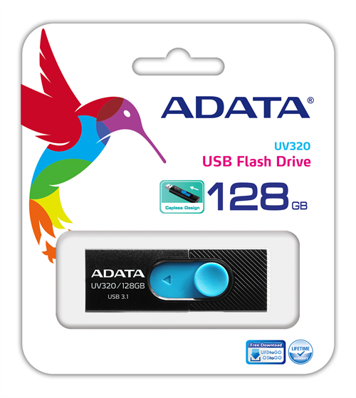 adata UV320 128 GB svart/blå USB 3.1