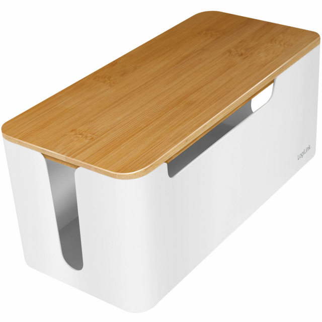 LogiLink Kabelboks - Kabelboks med bambuslokk 32x14x13cm