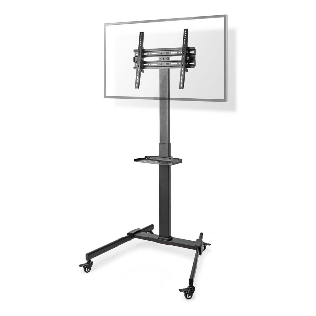 Nedis TV Floor Stand | 32 - 55 " | Maximum skjerm vekt: 35 kg | Premium Column Design | Justerbare forhåndsfikserte høyder | Snap-lock | Stål | Sort