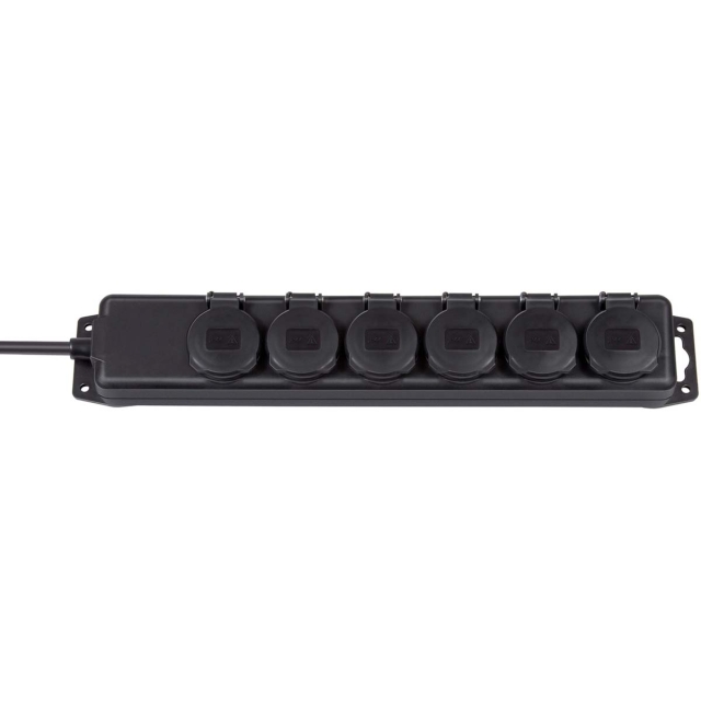 brennenstuhl Extension socket 6-Vei 2.00 m Sort - Beskyttende Kontakt TYPE F