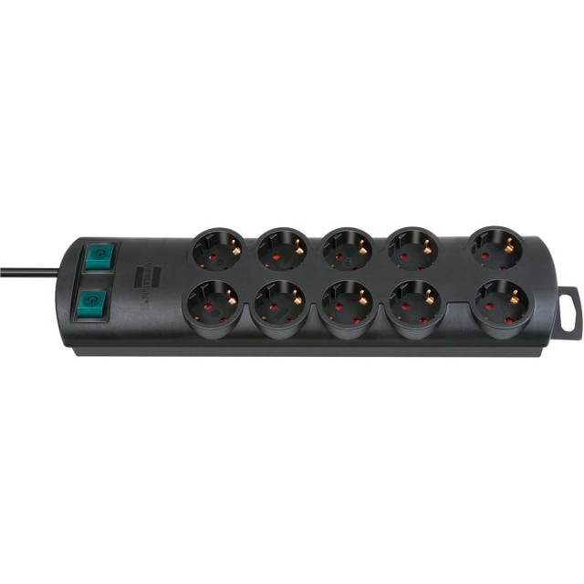 brennenstuhl Extension socket Primera-Line 10-Vei 2.00 m Sort - Beskyttende Kontakt TYPE E