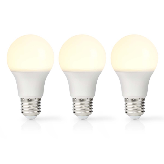 Nedis LED pære E27 | A60 | 11 W | 1055 lm | 2700 K | Varm Hvit | Retro Style | Frosted | 3 stk